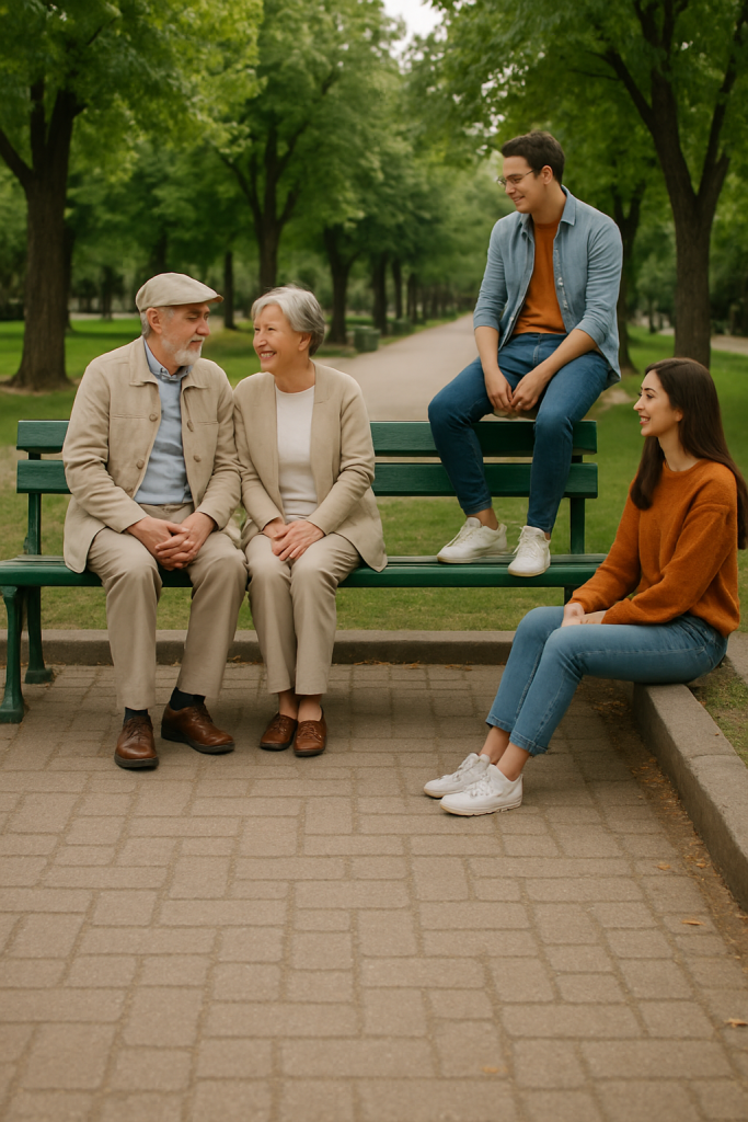 Conversación-en-un- banco-de Madrid